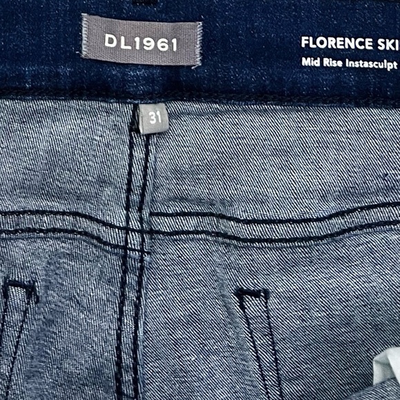 NEW DL1961 Florence Mid Rise Instasculpt Skinny Jeans in Stranded Dark Blue - Picture 8 of 10